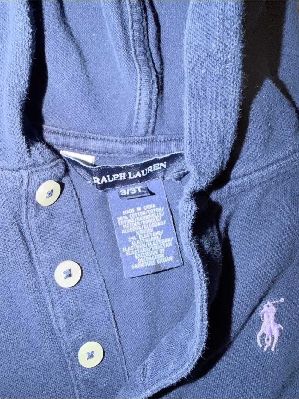 Ralph Lauren Navy Hooded Polo Knit Tiered Dress
